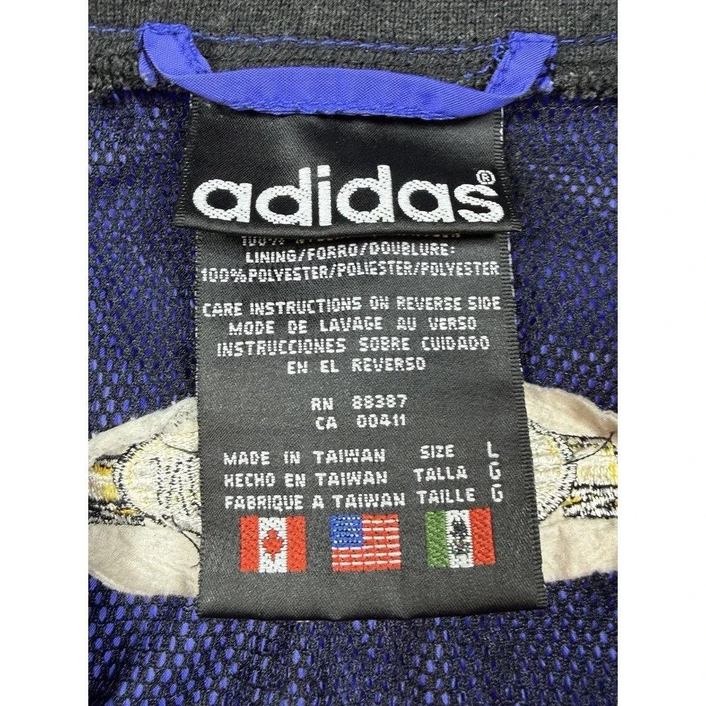 Vintage Adidas Windbreaker Jacket Gateriver Run 1997 Men's Size Large Blue